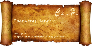 Cserveny Henrik névjegykártya
