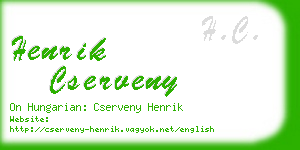 henrik cserveny business card